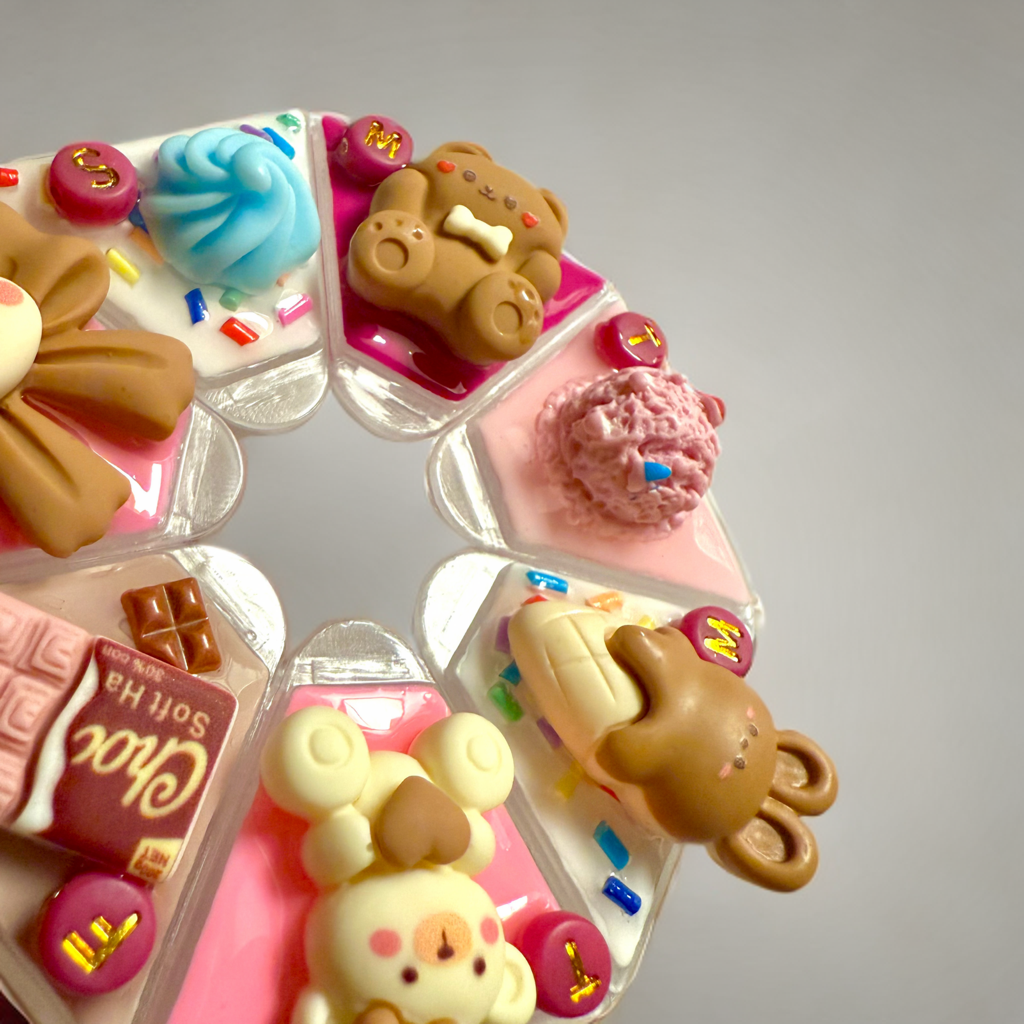 Decoden Pill Case, Kawaii Sweets Junk Box, Handmade Choco Bears & Sprinkles