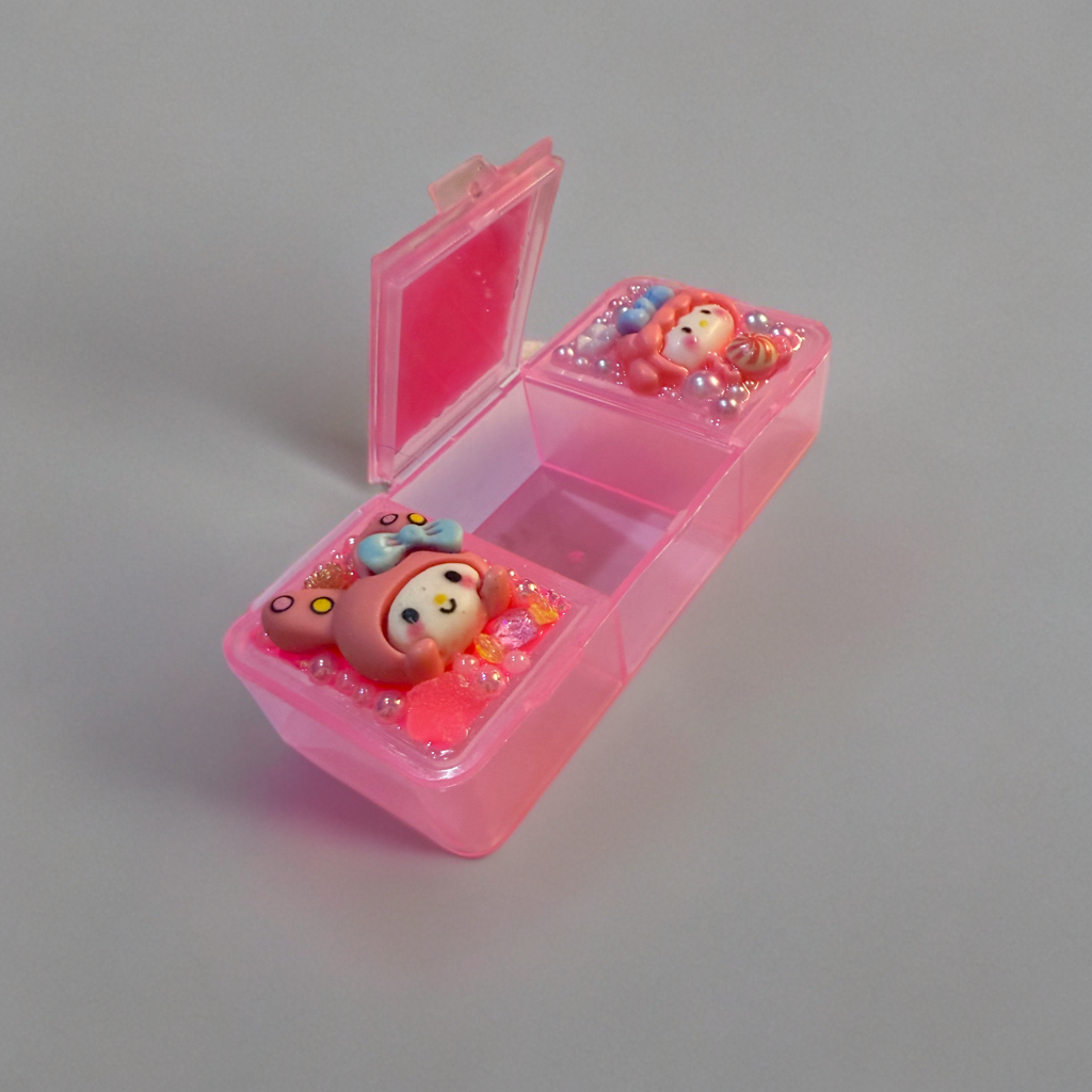 Decoden Mini Pill Case Box, Kuromi My Melody Sweet Piano, Junk Style Handmade
