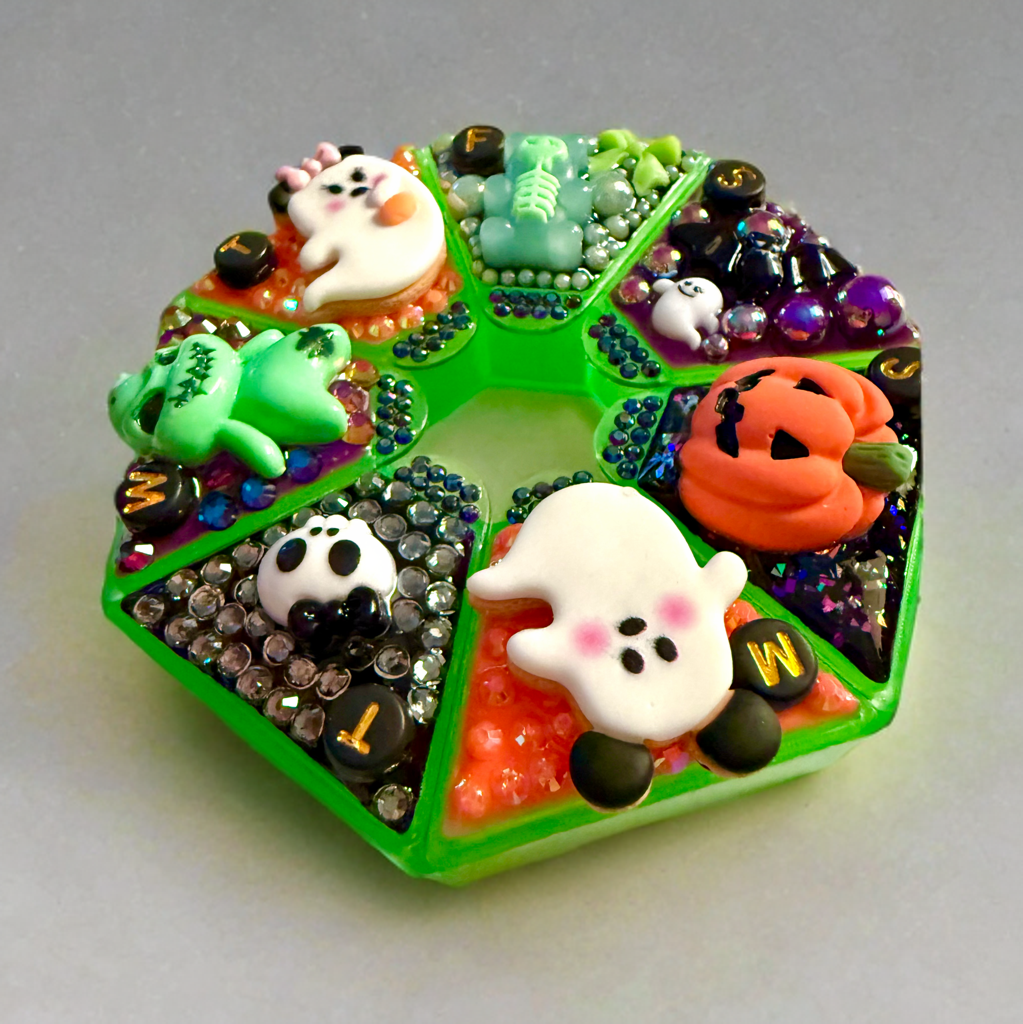 Decoden Pill Case, Halloween Mickey Minnie Spooky Box, Handmade Weekly Storage