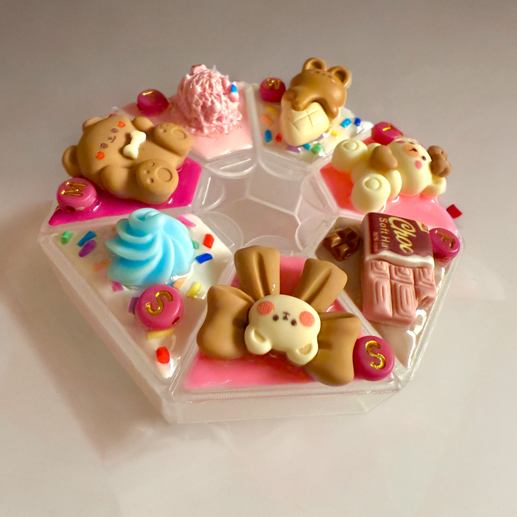 Decoden Pill Case, Kawaii Sweets Junk Box, Handmade Choco Bears & Sprinkles