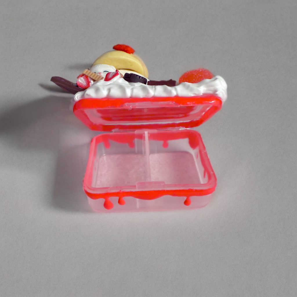 Decoden Pill Box - Mofusand Cat Strawberry Cream Puff Kawaii Junk Case Container