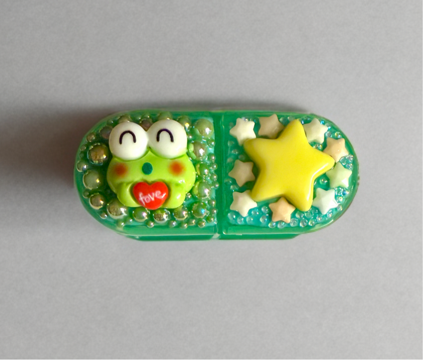 Decoden Mini Pill Box Keroppi Frog Kawaii Junk Case Style Travel Size Sanrio