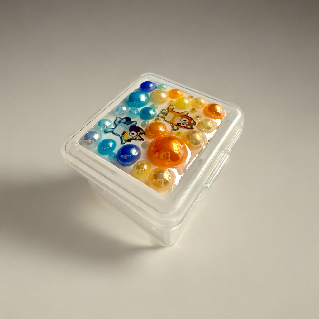 Handmade Mini Box - Bluey Bingo Decoden Junk Style, 1.2” Tiny Trinket Pill Case