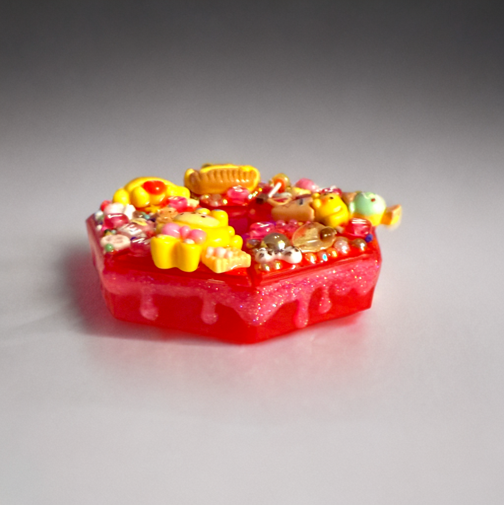 Decoden Pill Case, Pompompurin Junk Box Style, Handmade Rhinestones Kawaii Gift