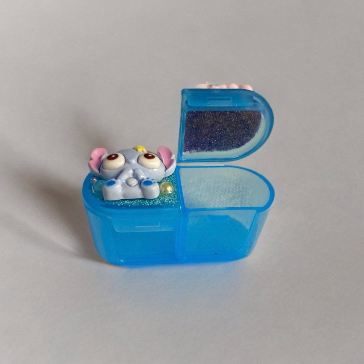Decoden Mini Pill Box, Stitch & Angel Kawaii Junk Case Style, Night Day Medicine