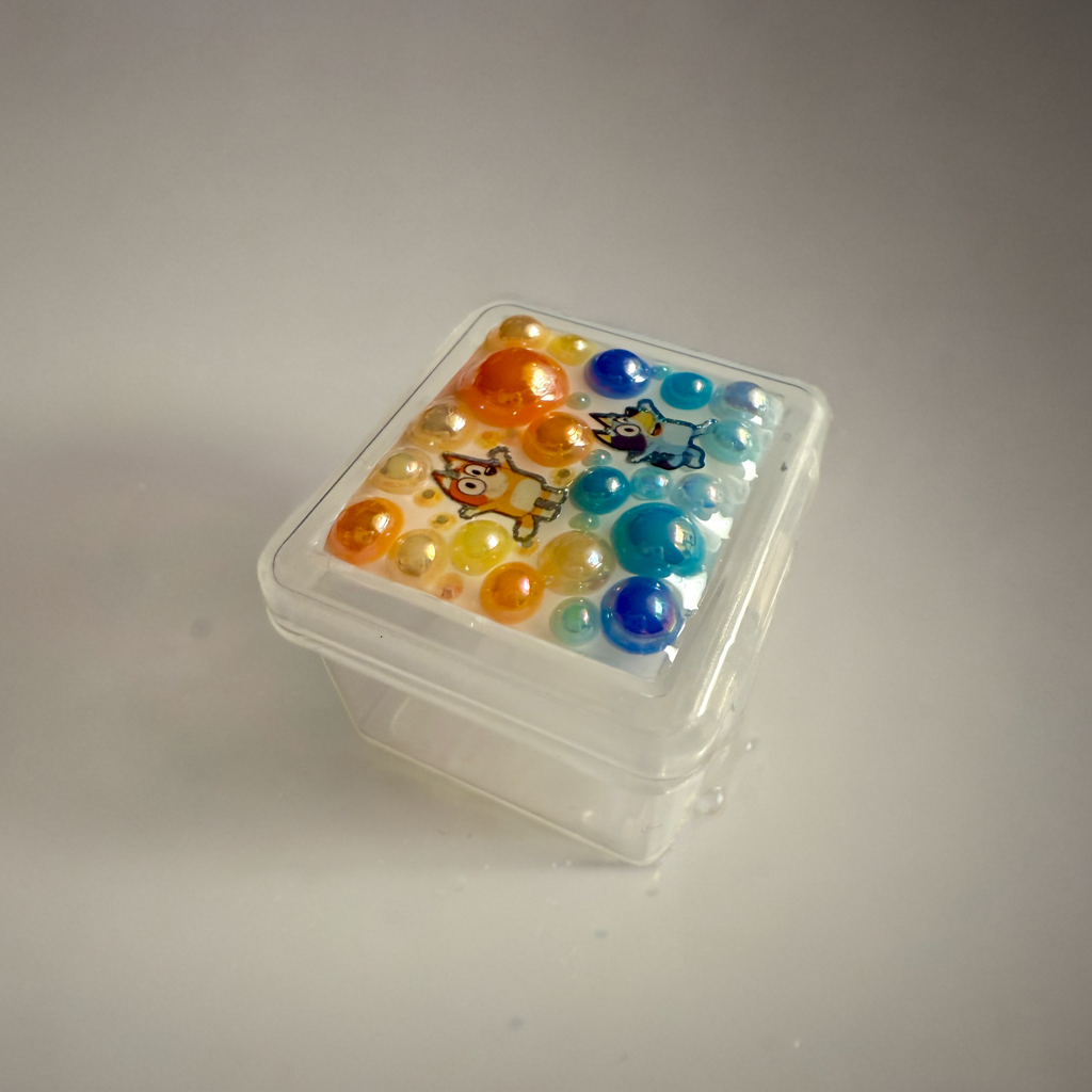 Handmade Mini Box - Bluey Bingo Decoden Junk Style, 1.2” Tiny Trinket Pill Case