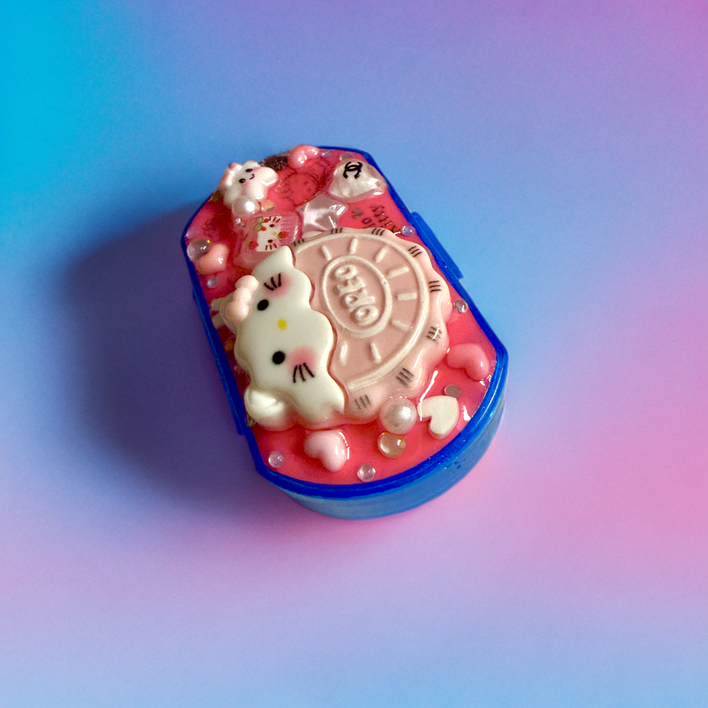 Handmade Decoden Mini Pill Box Hello Kitty Cookie, Junk Case Style For Trinkets