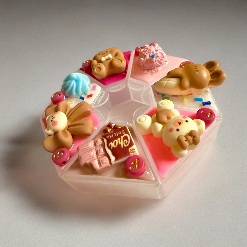 Decoden Pill Case, Kawaii Sweets Junk Box, Handmade Choco Bears & Sprinkles