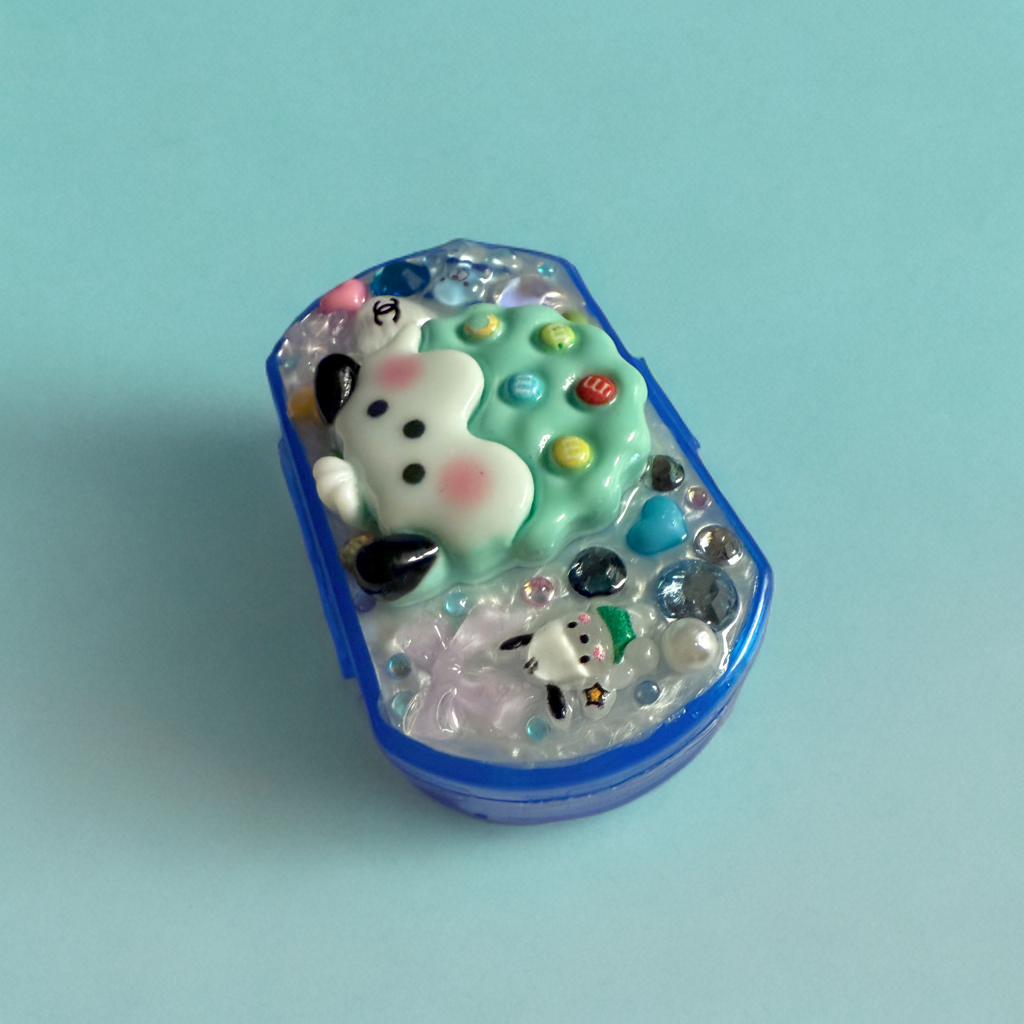 Handmade Decoden Mini Pill Box Pochacco Cookie, Junk Case Style For Trinkets