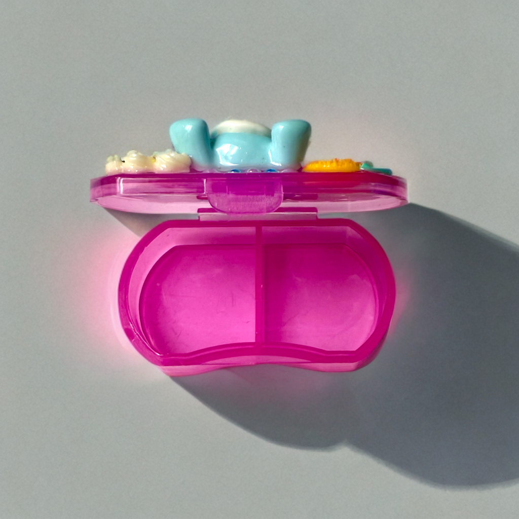 Handmade Decoden Mini Pill Box Care Bears, Kawaii Junk Case Style For Trinkets