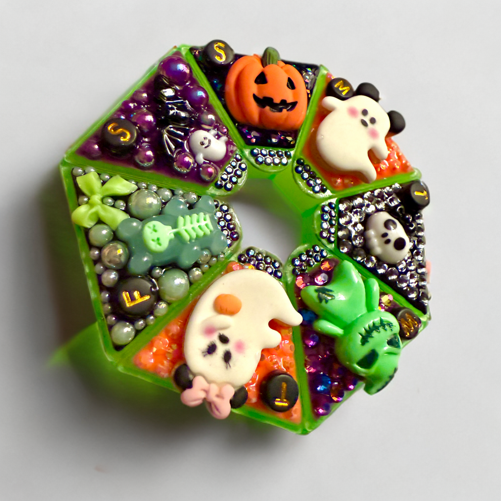 Decoden Pill Case, Halloween Mickey Minnie Spooky Box, Handmade Weekly Storage
