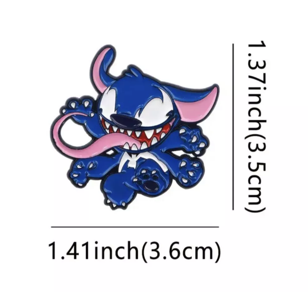 Fantasy Pin - Disney Stitch Cosplay Venom Costume, Marvel Kawaii 1.41”