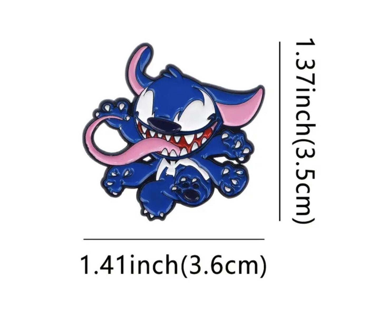 Lapel Pin - Disney Stitch Cosplay Venom Costume, Marvel Kawaii 1.41”