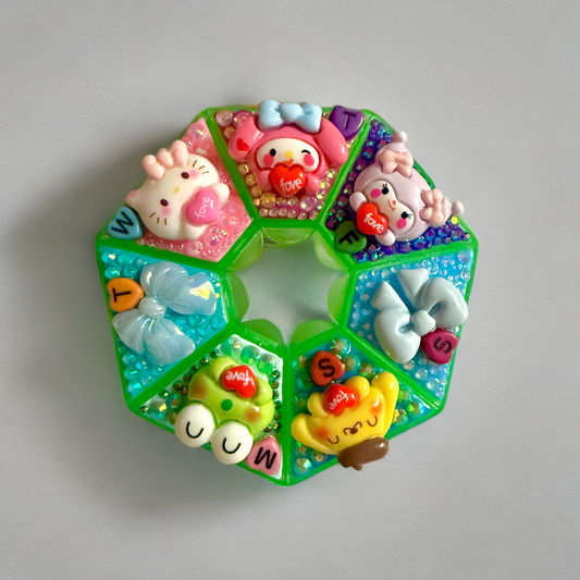 Decoden Pill Case, Sanrio Rainbow Junk Box, Handmade Rhinestones Kawaii Storage