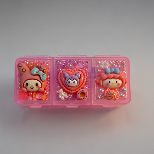 Decoden Mini Pill Case Box, Kuromi My Melody Sweet Piano, Junk Style Handmade