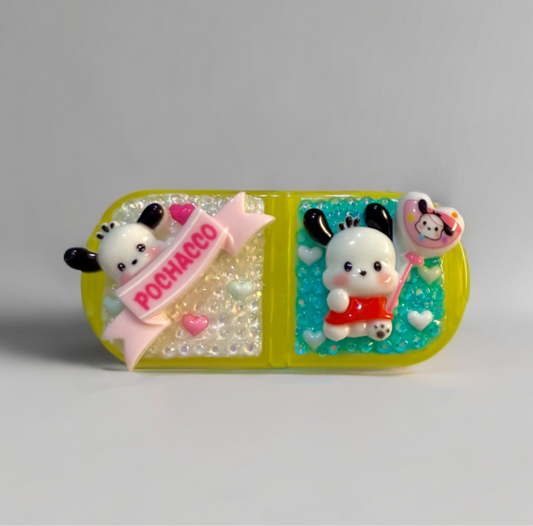 Decoden Mini Pill Box, Pochacco Kawaii Junk Case Style Travel Size, Sanrio