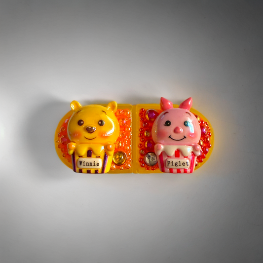 Decoden Mini Pill Box, Winnie The Pooh Piglet Kawaii Junk Case Style Travel Size