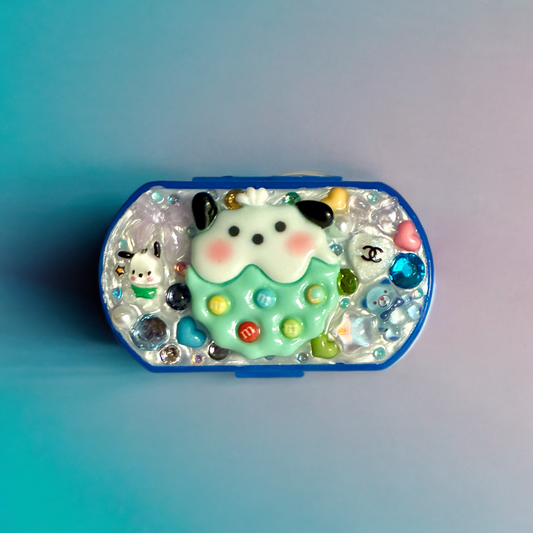 Handmade Decoden Mini Pill Box Pochacco Cookie, Junk Case Style For Trinkets