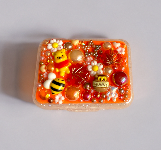 Decoden Mini Pill Case Box, Winnie The Pooh Theme, Kawaii Junk Style Handmade