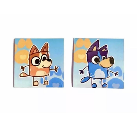 Bluey and Bingo Sticker Set, Scribbles Theme, 2” Matte Stickers Decal, Blue Cartoon Dog